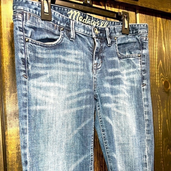 Madewell Jeans Slim Leg Straight 26 Mid Rise Casual Stretch Denim Neutral Boho - Picture 3 of 9